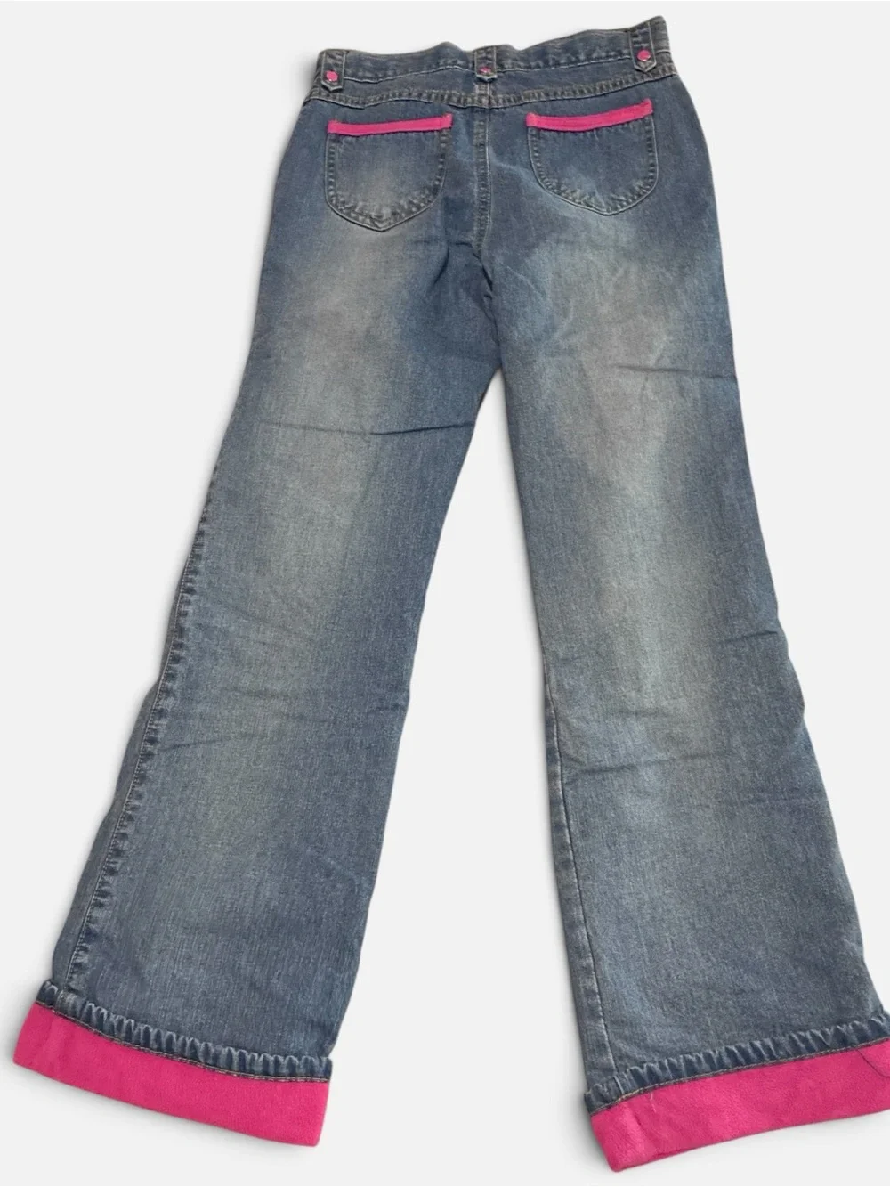 The Children's Place Blue Denim Jeans with Pink Cuffs
